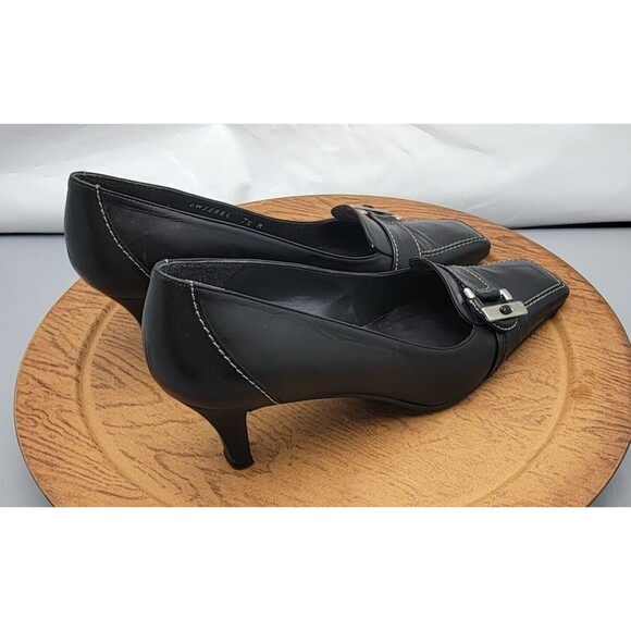 Stuart Weitzman Black Leather Oxford Heels Women’s Size 7.5 Made in Spain EUC - Picture 3 of 15